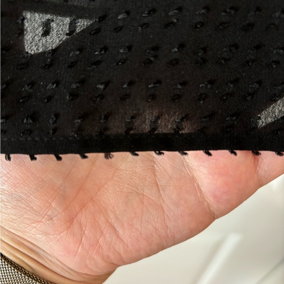 Large LOFT Black Blouse with beautiful texture and velvet accents EUC - Picture 5 of 8